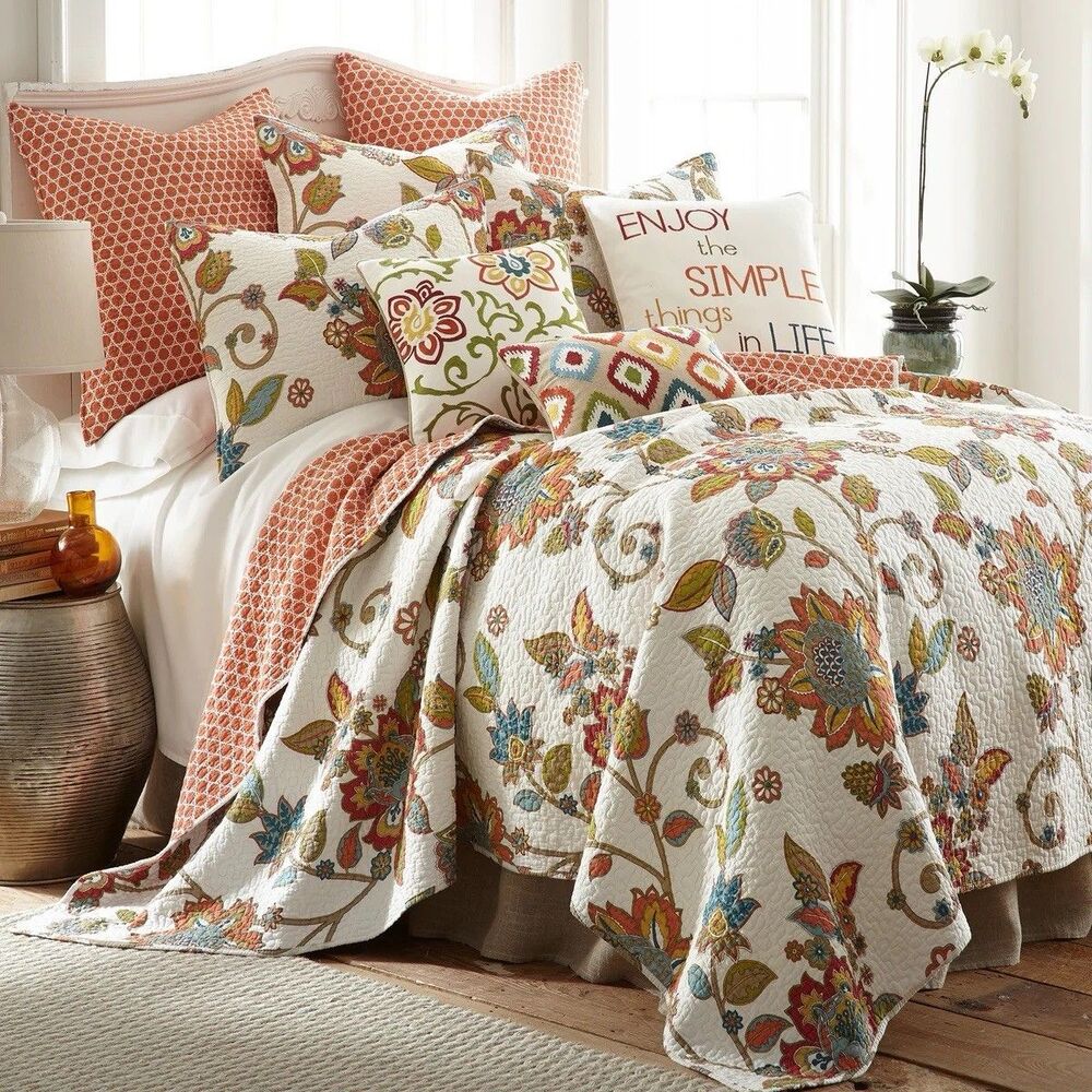 Levtex Home 3PC King Clementine Fall Quilt Set NWT